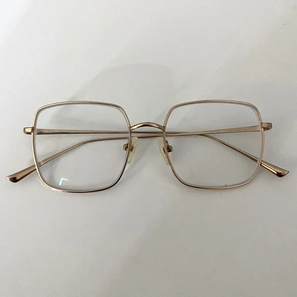 Bundle of 3 Retro Square Metal Wire Frame Glasses in Gold, Rose Gold & Black